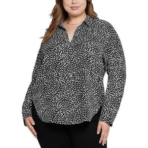 NWT NYDJ Women's Long Sleeve Becky Blouse Dillon Dot 1X